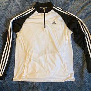 Adidas Men’s Quarter Zip sweatshirt top size medium white black
